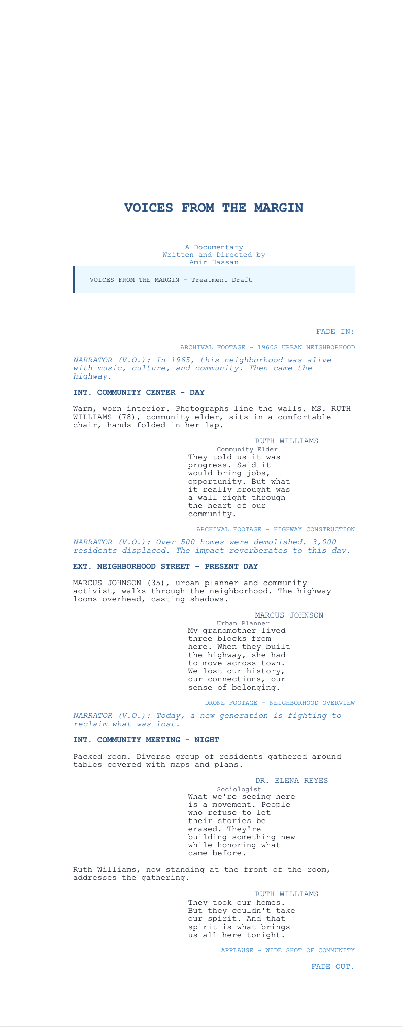 Documentary screenplay